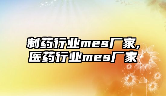 制藥行業(yè)mes廠家,醫(yī)藥行業(yè)mes廠家