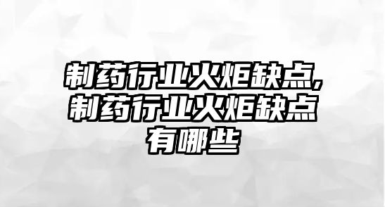 制藥行業(yè)火炬缺點,制藥行業(yè)火炬缺點有哪些