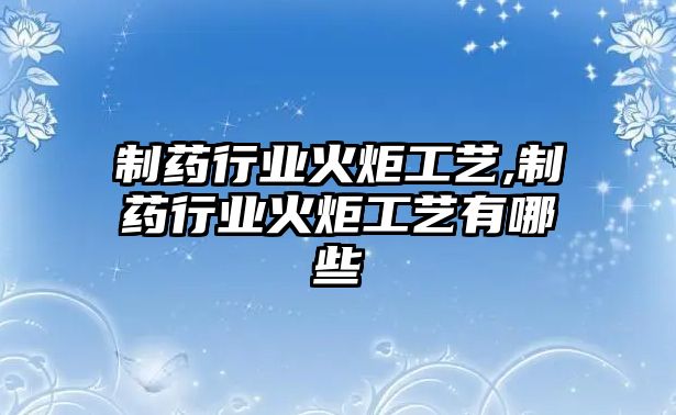 制藥行業(yè)火炬工藝,制藥行業(yè)火炬工藝有哪些