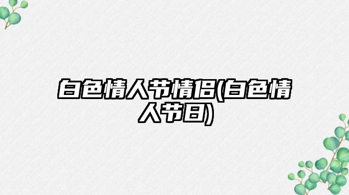 白色情人節(jié)情侶(白色情人節(jié)日)