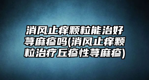 消風(fēng)止癢顆粒能治好蕁麻疹嗎(消風(fēng)止癢顆粒治療丘疹性蕁麻疹)