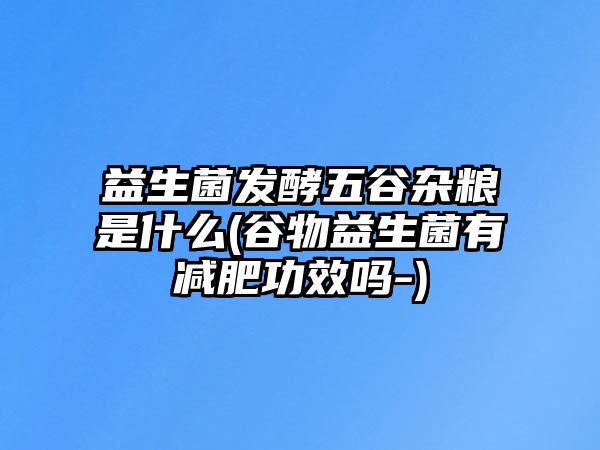 益生菌發(fā)酵五谷雜糧是什么(谷物益生菌有減肥功效嗎-)