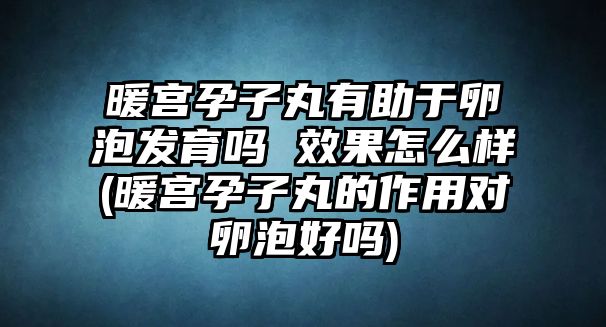 暖宮孕子丸有助于卵泡發(fā)育嗎 效果怎么樣(暖宮孕子丸的作用對卵泡好嗎)