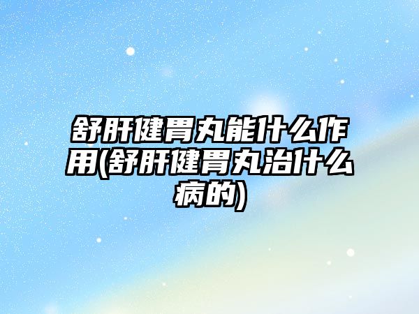 舒肝健胃丸能什么作用(舒肝健胃丸治什么病的)