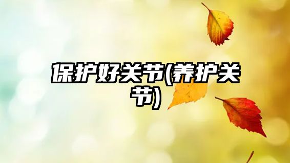 保護(hù)好關(guān)節(jié)(養(yǎng)護(hù)關(guān)節(jié))