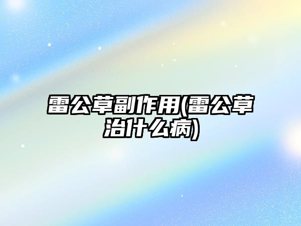 雷公草副作用(雷公草治什么病)