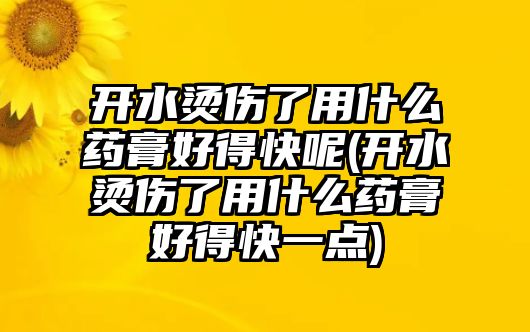 開水燙傷了用什么藥膏好得快呢(開水燙傷了用什么藥膏好得快一點)